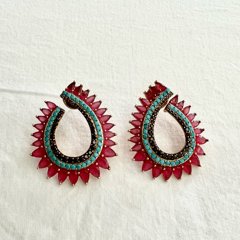 Pink crystal earrings